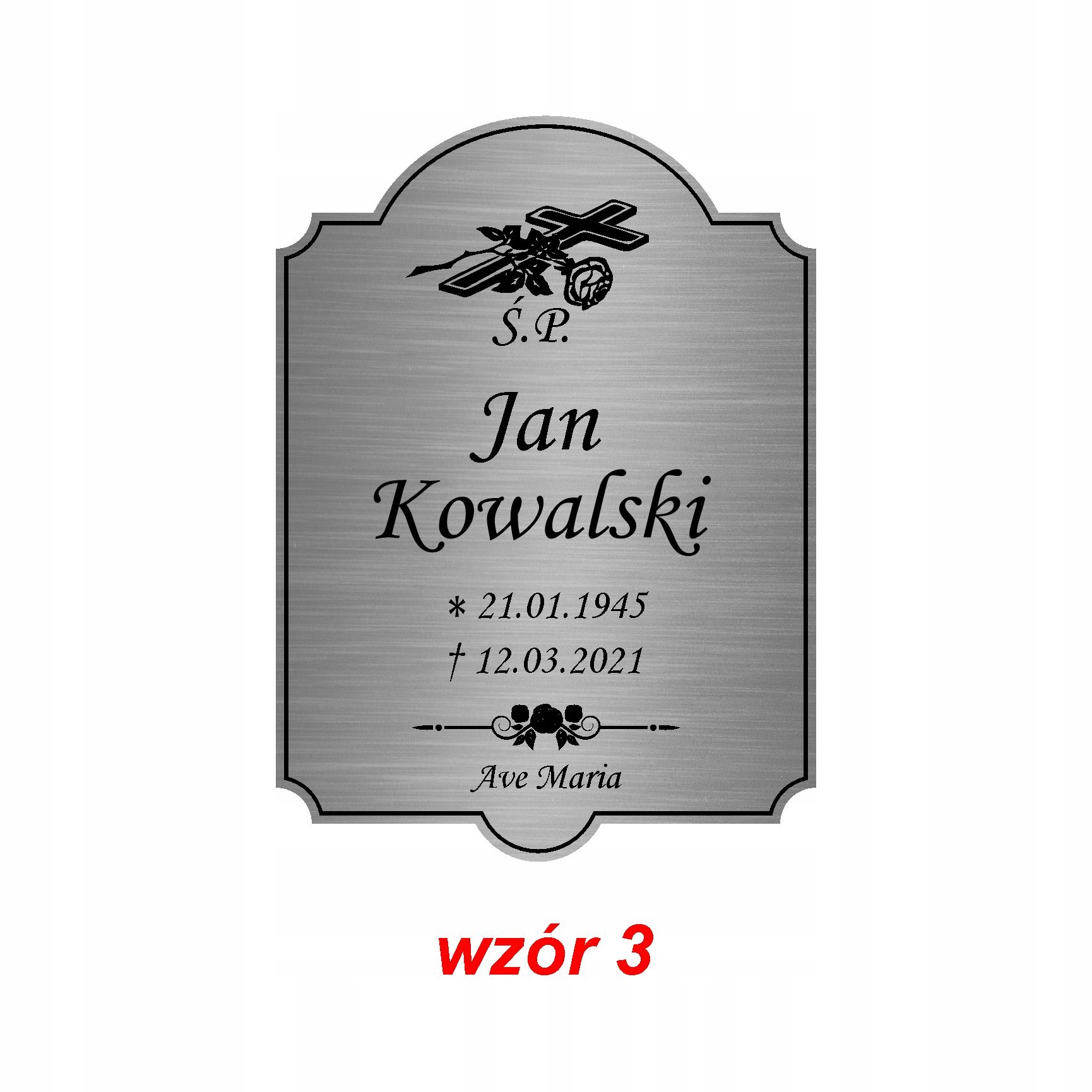 

Tabliczka na grób krzyż nagrobek grawer laminat