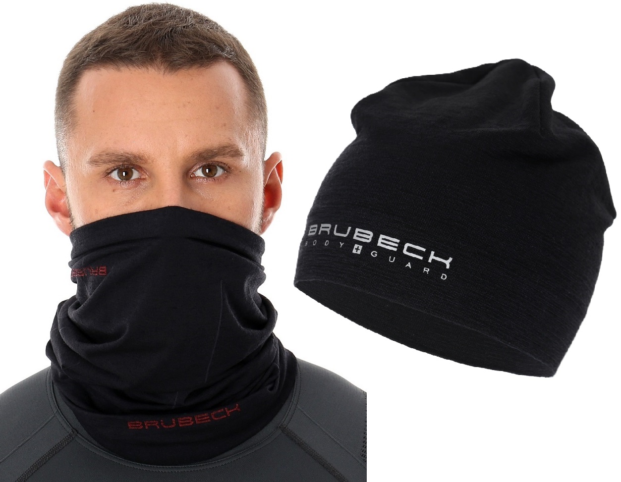 Zestaw Zimowy Komin Termoaktywny Z Wełny Merino Czapka Termiczna Brubeck