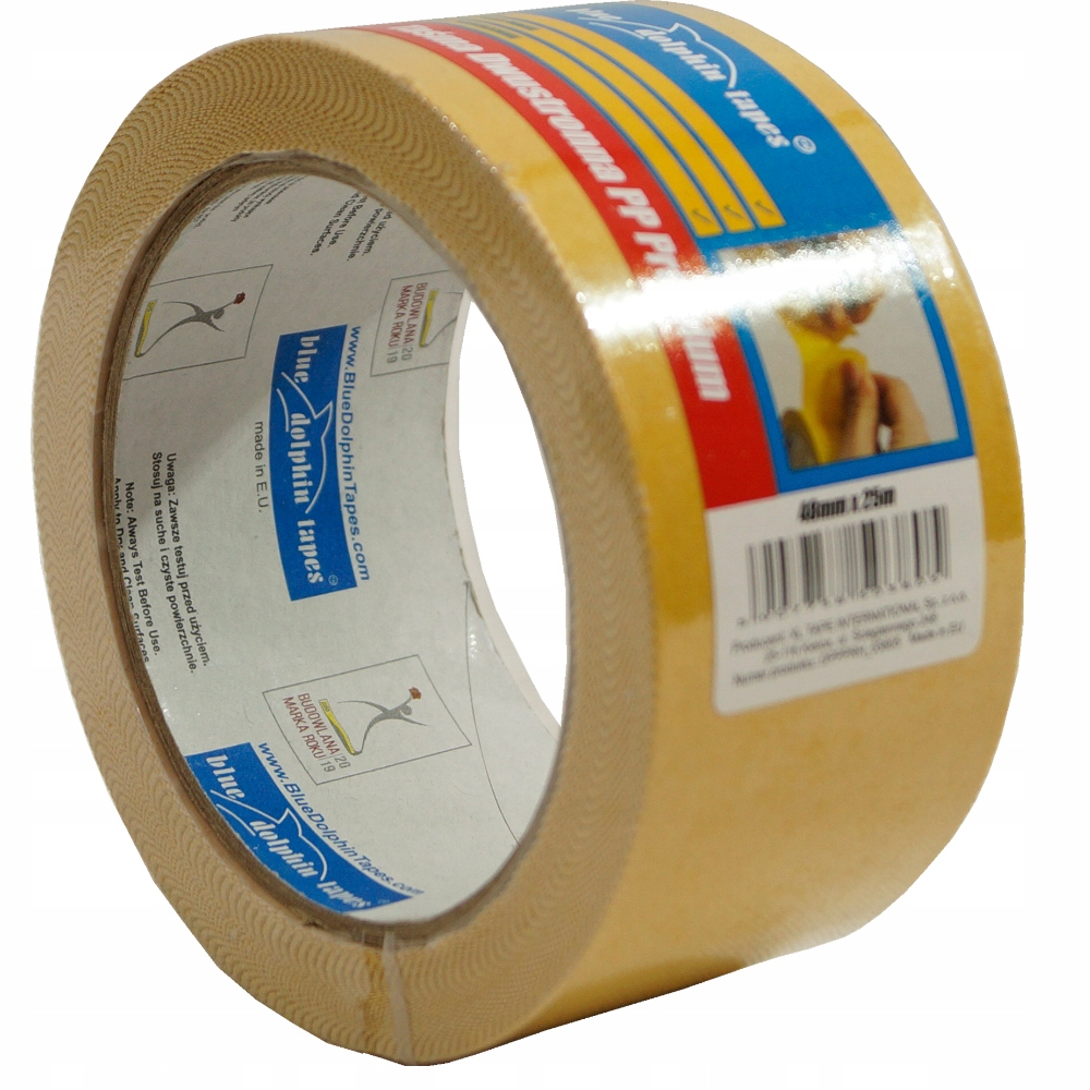 TAŚMA DWUSTRONNA PRZEŹROCZYSTA - Żółta - 48 x 25m