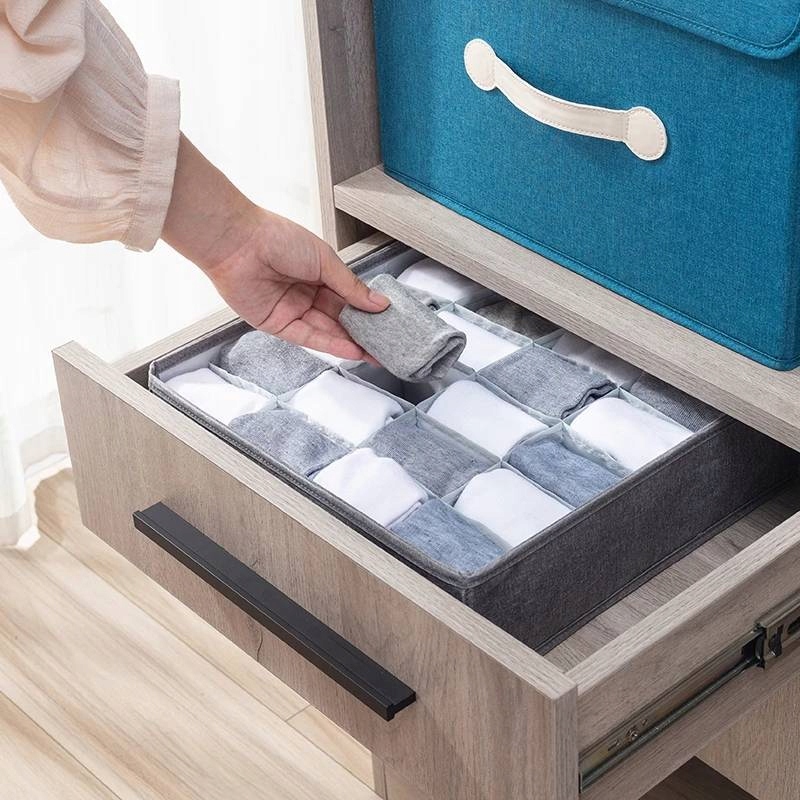 DUŻY ORGANIZER DO SZUFLADY SZAFY NA BIELIZNĘ ZESTAW POJEMNIK x5 Wysokość produktu 10 cm