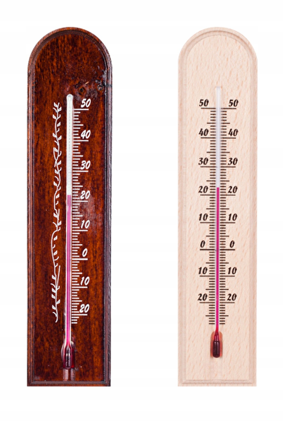 TERMOMETR DREWNIANY WEWNĄTRZ ZEWNĄTRZ od -30 do+50