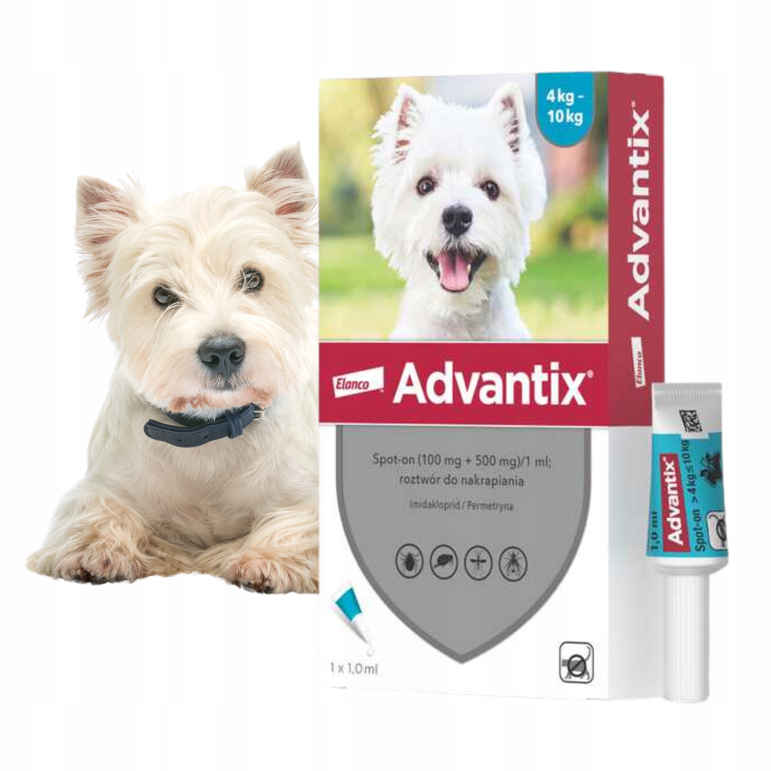 Krople Na Kleszcze I Pchły Dla Psa Advantix Spot-on 4-10kg 1mlx4szt Bayer