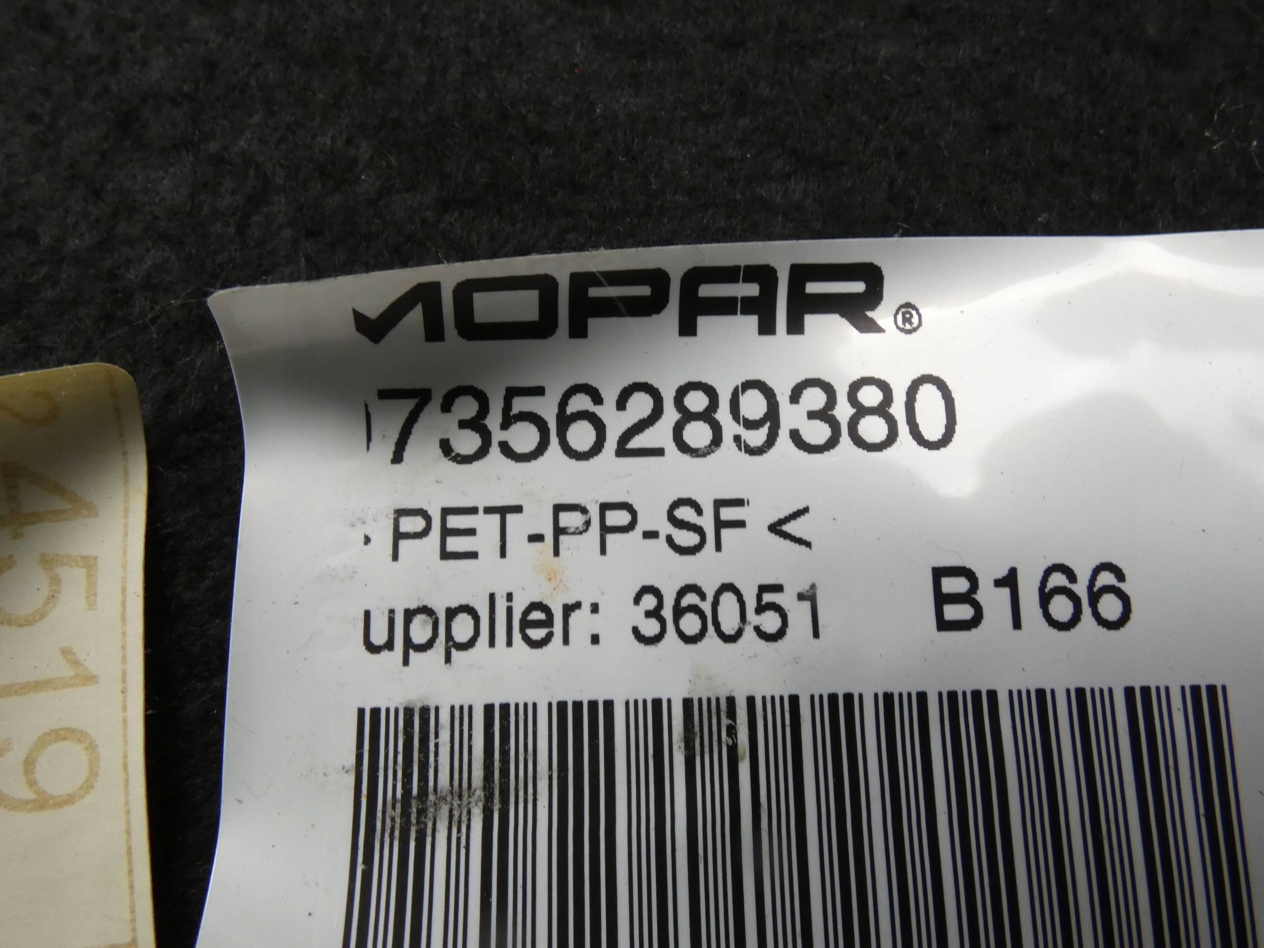 FIAT 500X 500 X side upholstery boot right rear part