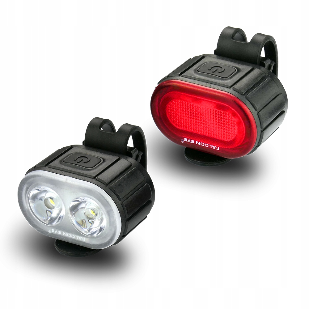 Zestaw lamp rowerowych akumulator Falcon Eye Twins