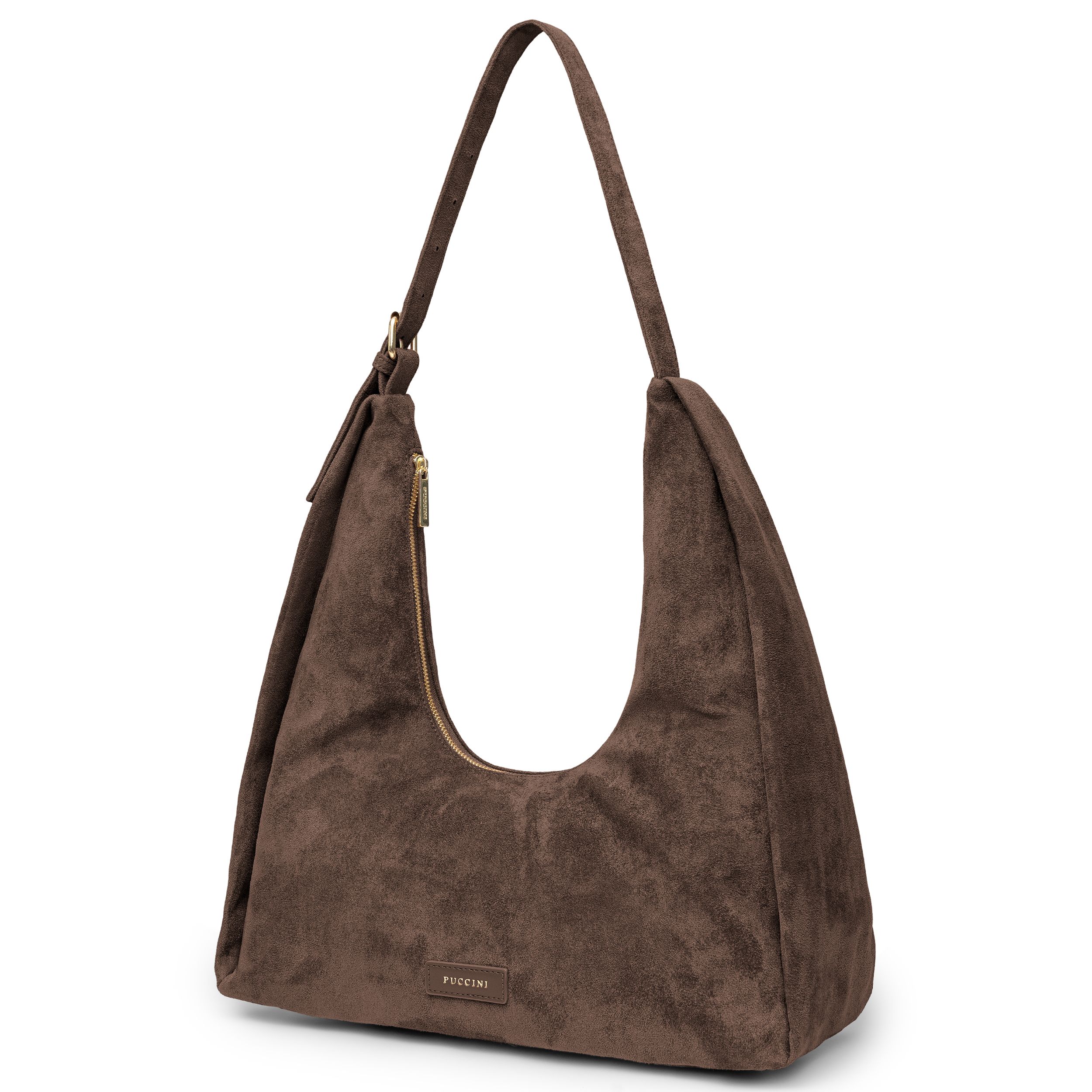 Puccini Dámská malá ekologická kabelka Semiš Hobo Hnědá BK1261004D-2