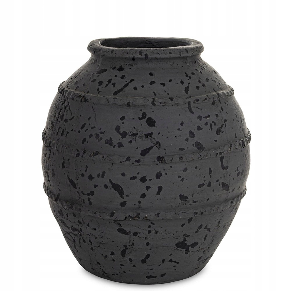 Keramická Váza Grafitová Černá 25 cm Stylová Loft Vintage Matná 24 cm