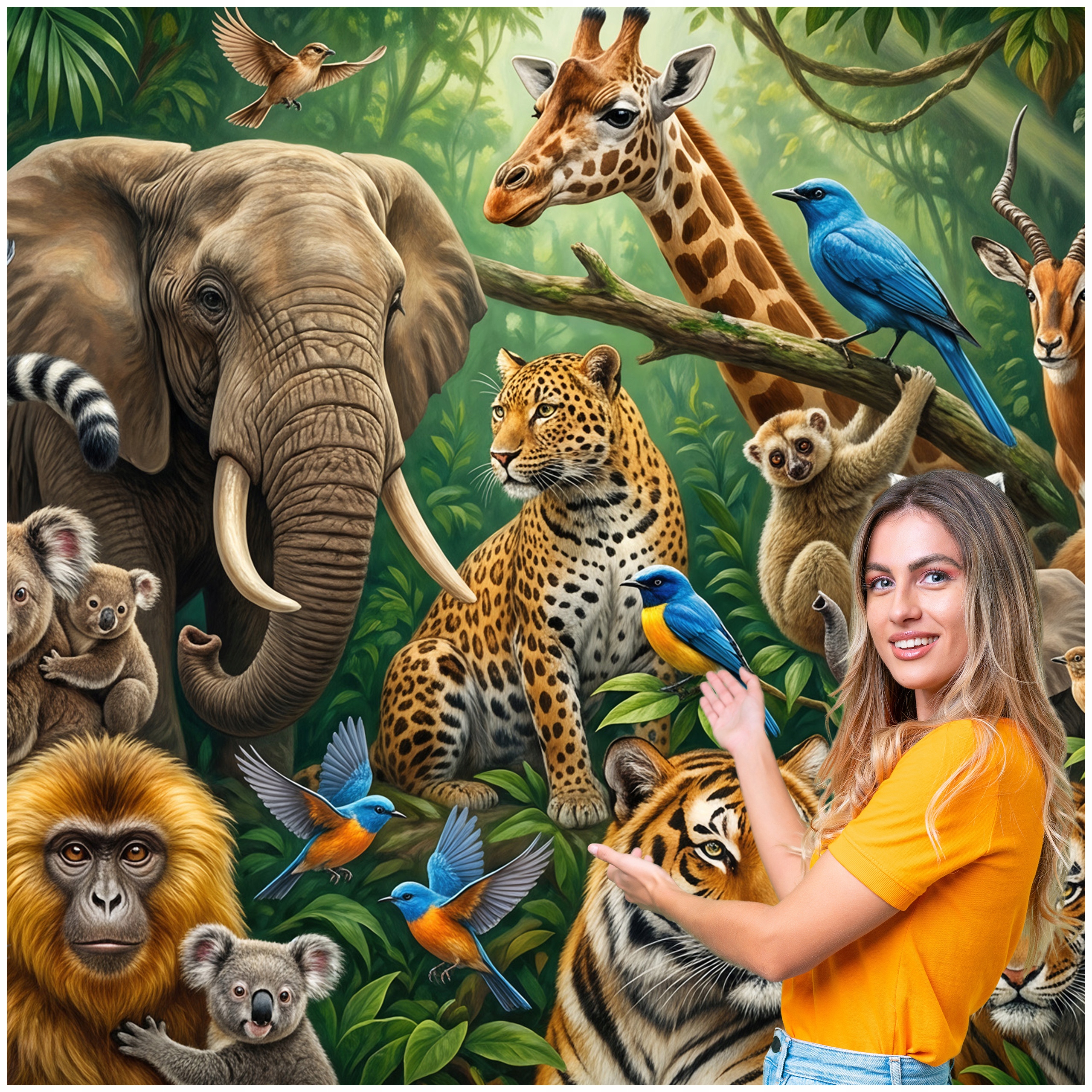 Fototapeta Pre Deti Džungľa Exotické zvieratá Žirafa 490x280 DD15F