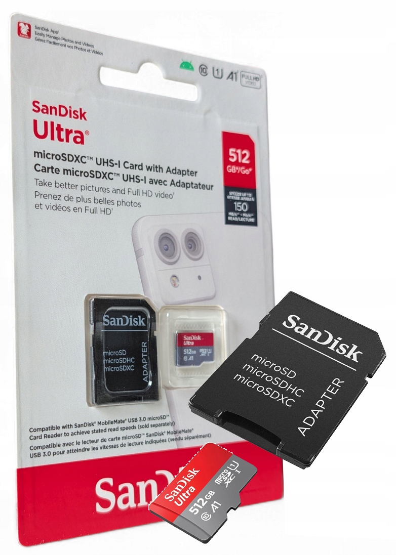Paměťová Karta Microsdxc Sandisk Ultra 512GB 150MB/S Uhs-i A1 U1 C10 Adaptér