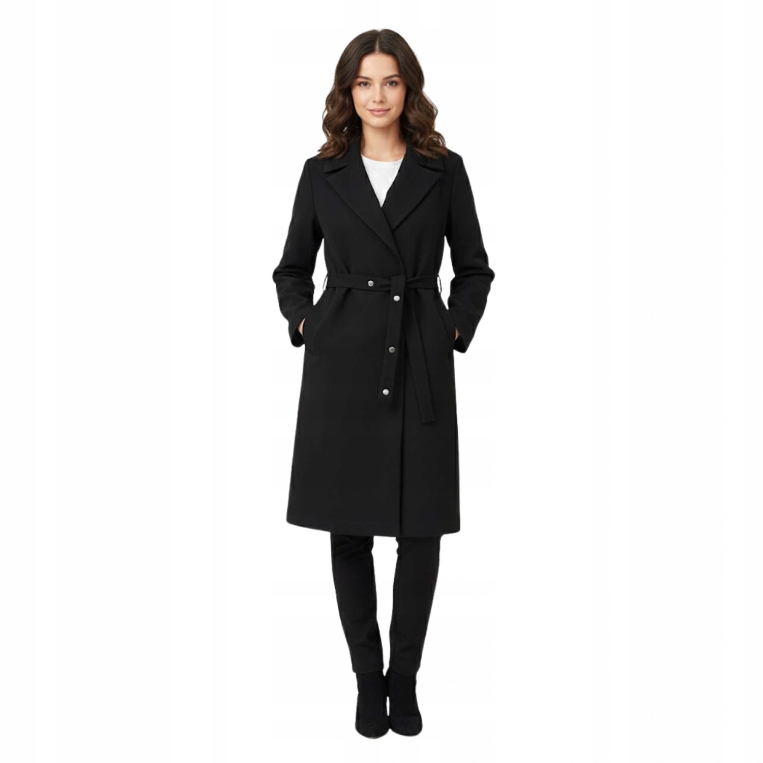 Dámský kabát Sarah Pacini módní elegantní přechodový klasický černý L