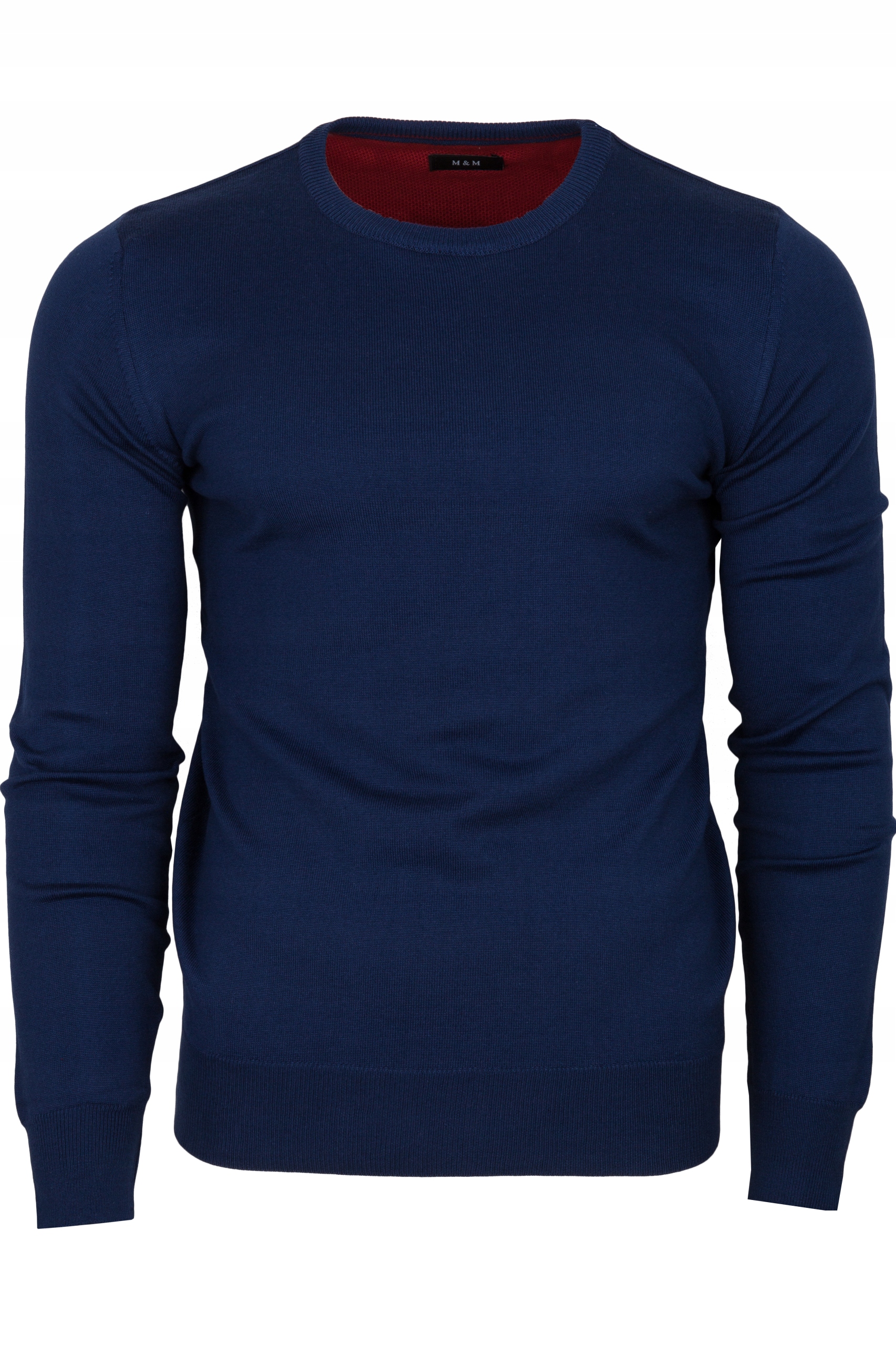 pánský svetr R-neck M&M modrý Bavlna 100% vel 3XL