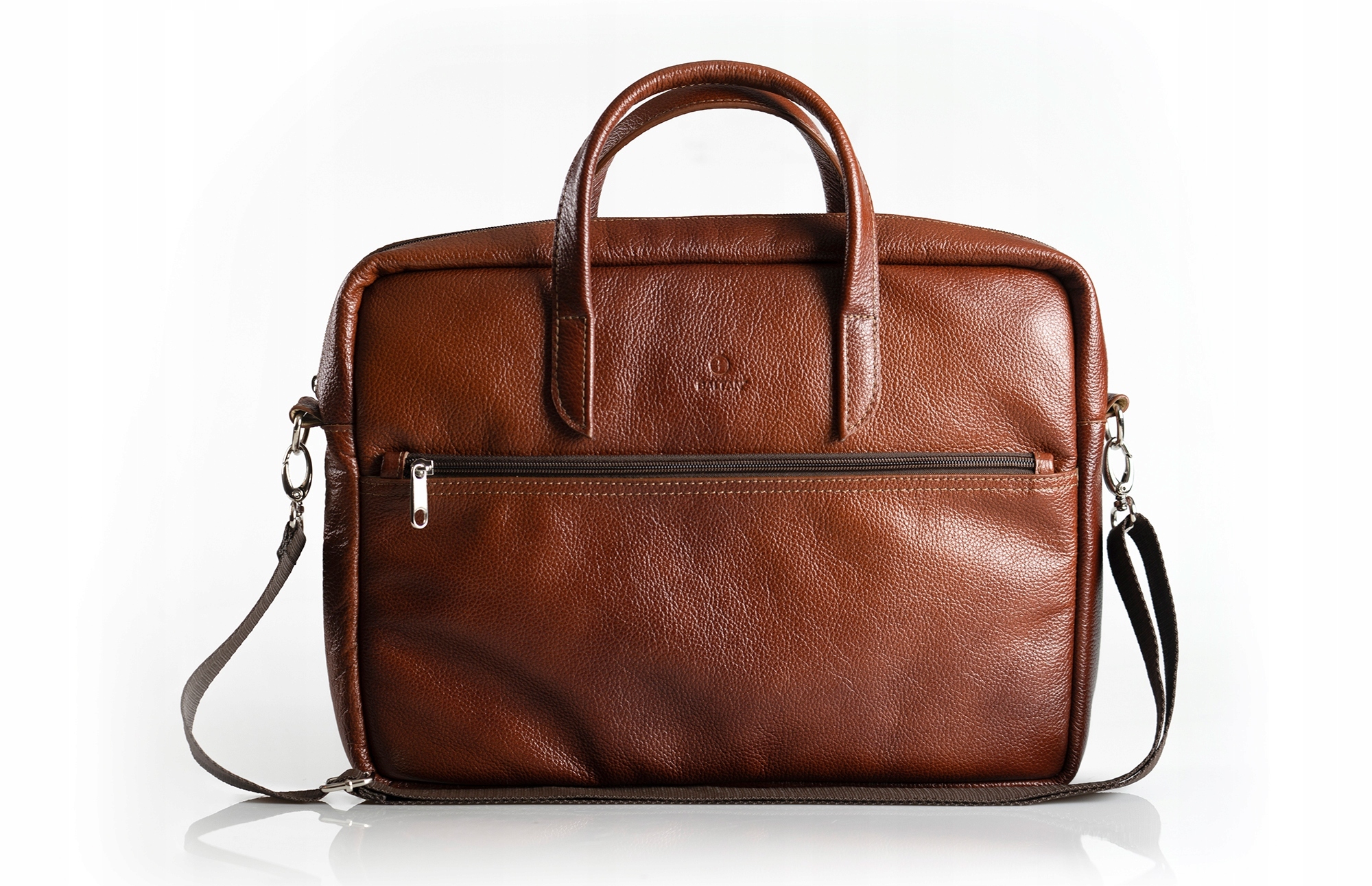 Torba Baltan Amber handmade 15,6" brąz skóra naturalna Polska produkcja