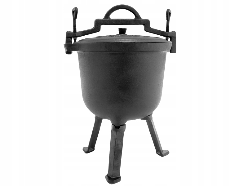 KOCIOŁEK ŻELIWNY STOJĄCY NA OGNISKO 11L Emaliowany Producent inna
