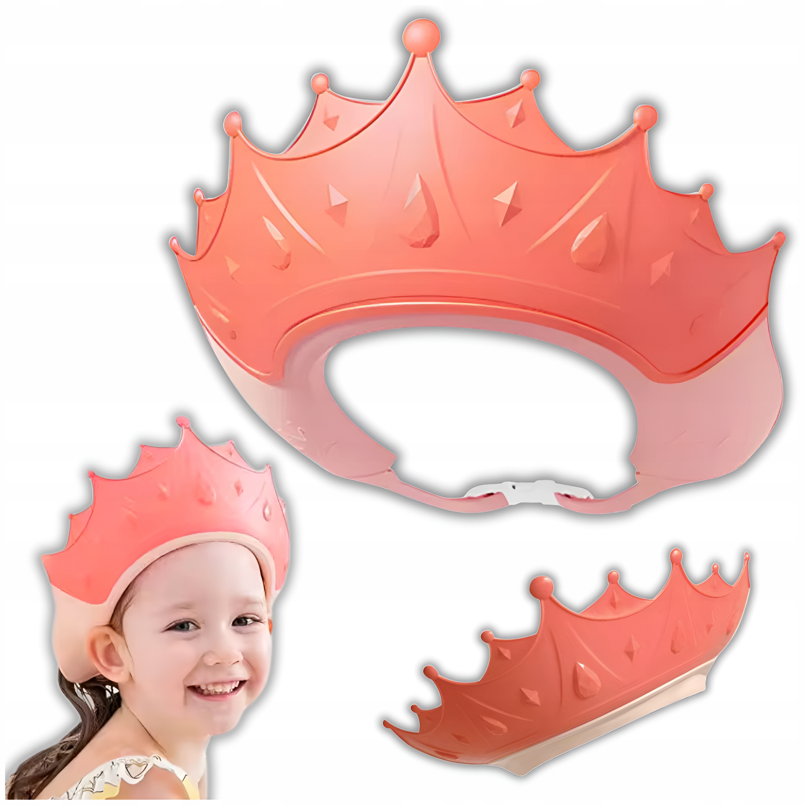 RONDO KĄPIELOWE DLA DZIECI DASZEK DO MYCIA GŁOWY REGULOWANE RÓŻOWA KORONA