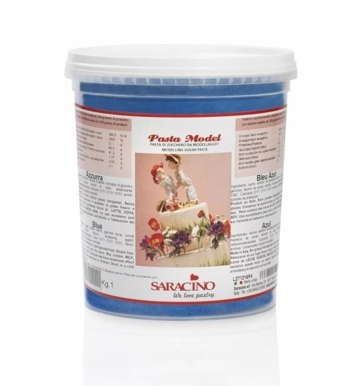 Levně Modelovací Cukrová hmota Saracino modrá 1 kg