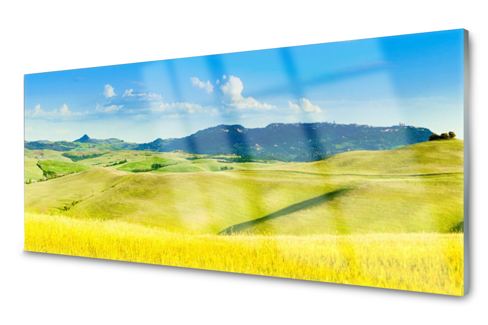 

Panel szklany do kuchni Dekor Wieś Góry 125x50