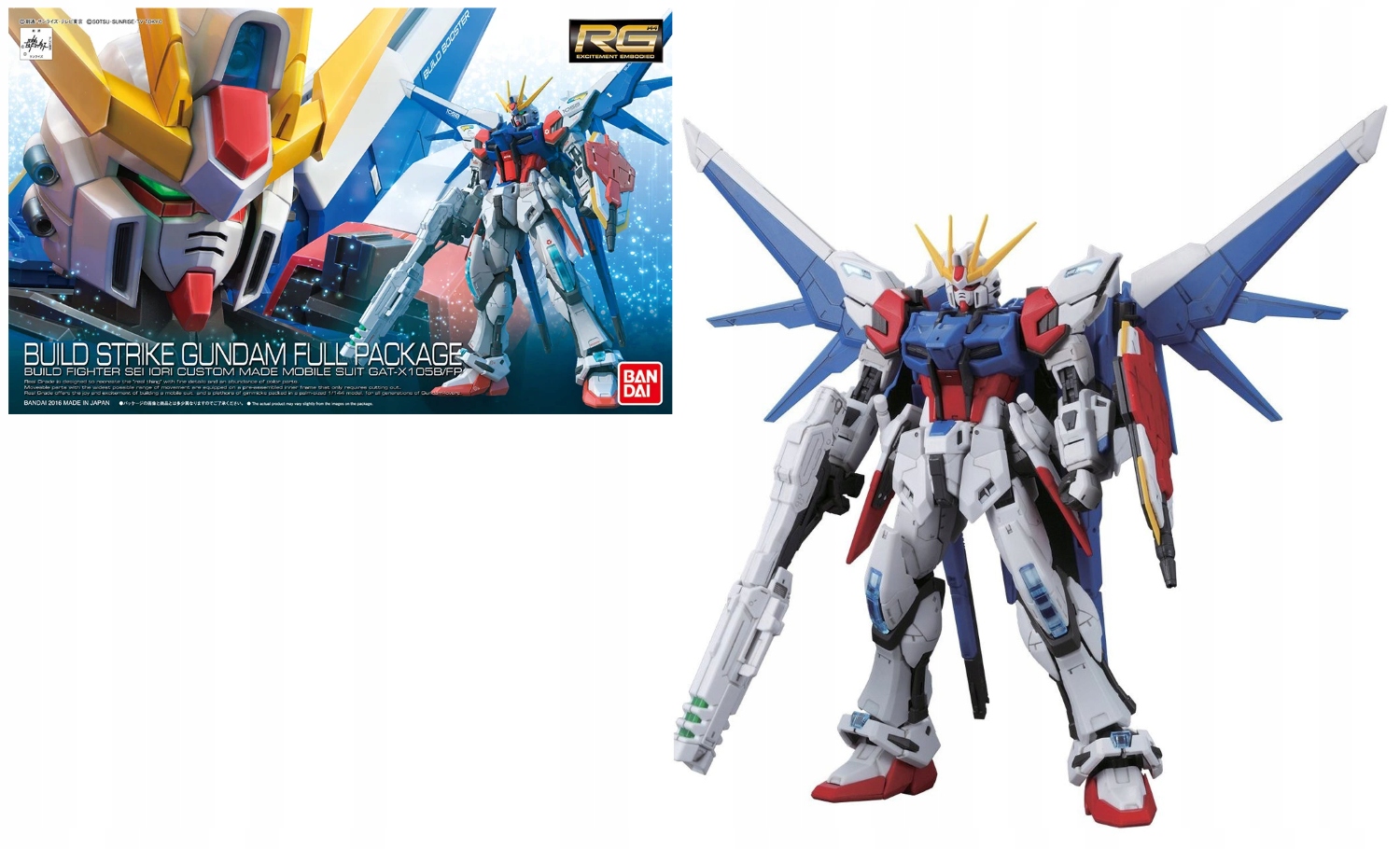 Gundam Build Fighters Modelářský set Rg 1/144 Build Strike Full