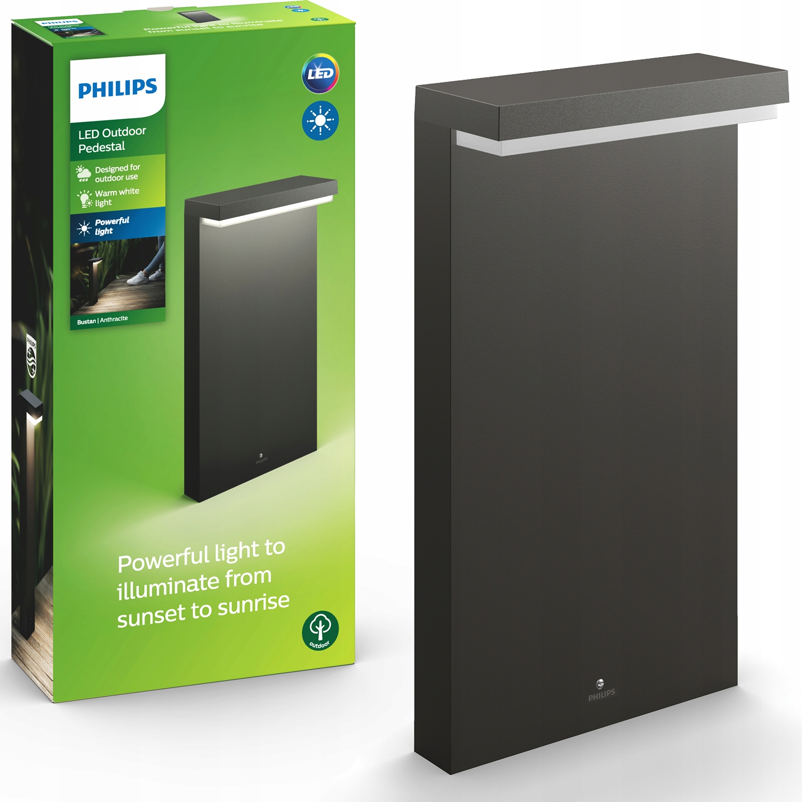 Zahradní Led lampa Venkovní stojící Sloupek 40cm 9W IP44 Philips Bustan