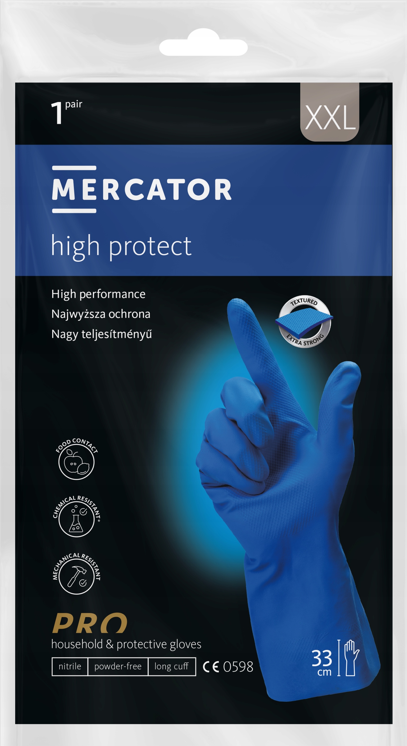 

Rękawice chemiczne Mercator high protect XXL 1 par