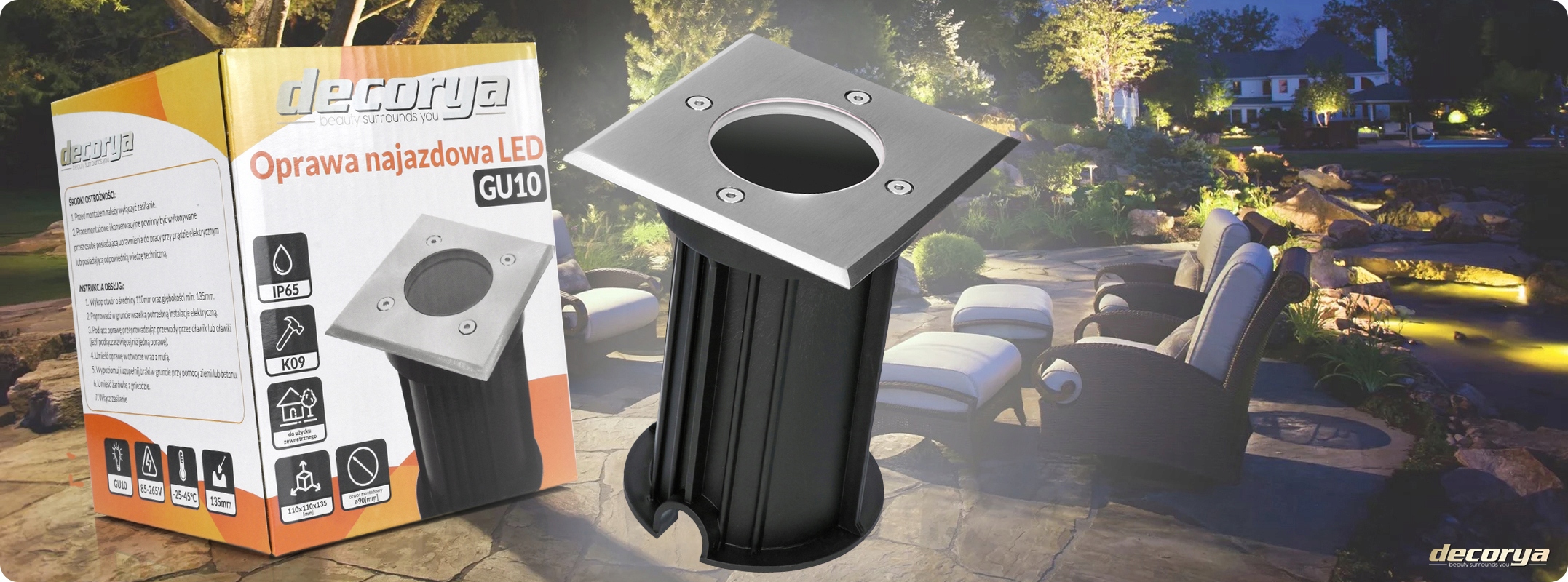 OPRAWA LED LAMPA NAJAZDOWA GRUNTOWA PODJAZD OGRODOWA WPUSZCZANA GU10 230V Stan opakowania oryginalne