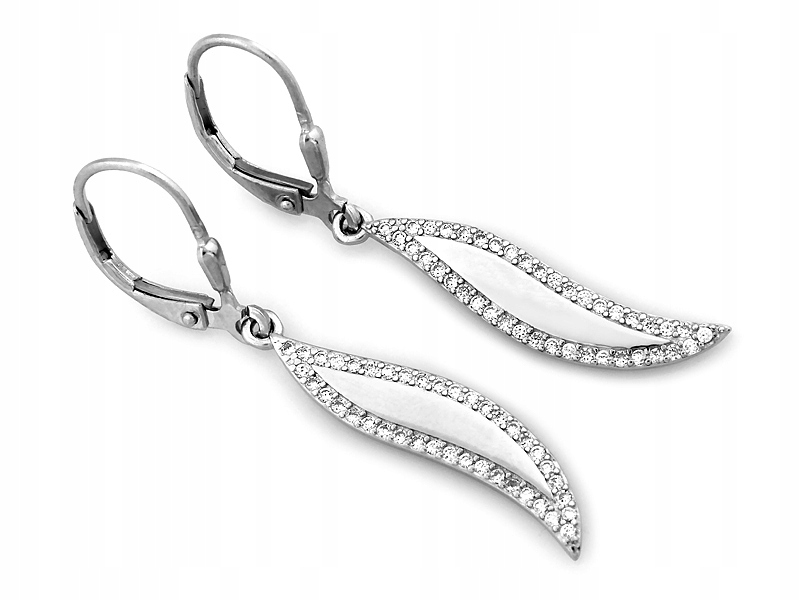 Stříbrné náušnice pro ženu 925 s kamínky, elegantní a módní vzor