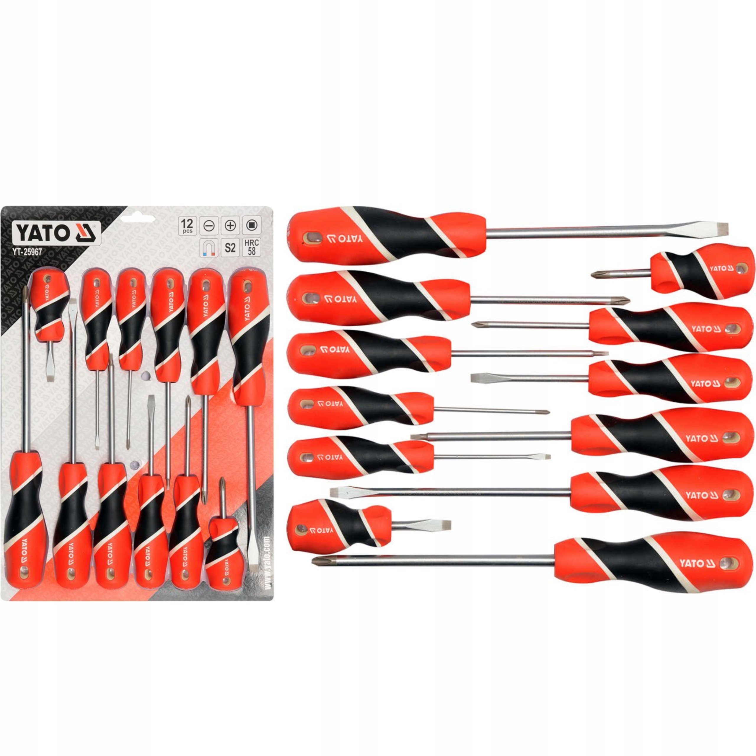 

Śrubokręty Zestaw Wkrętaków Z Magnesem 12SZT Yato