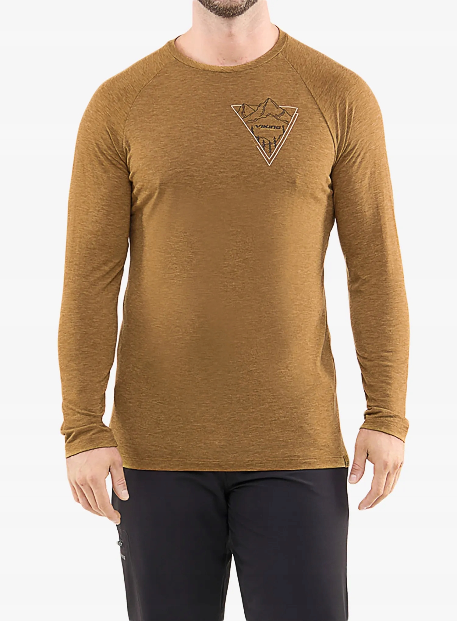 Bluza bez kaptura Viking Longsleeve Andali light brown/black L