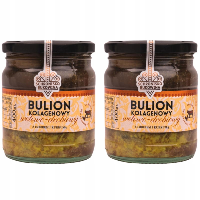Kolagenový vývar se zázvorem a kurkumou 400 ml Schronisko Bukowina – útulek, kolagen