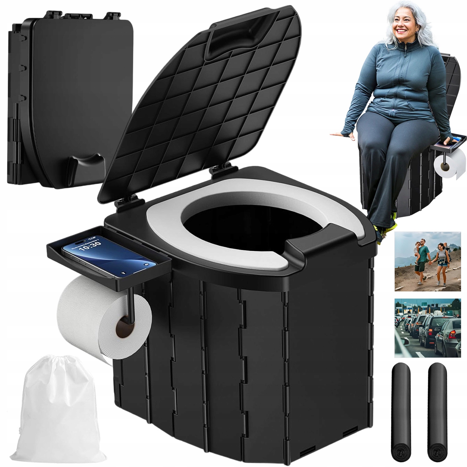 Turistická Toaleta Přenosná Kempingová Skládací Mobilní Wc Stan Pozemek