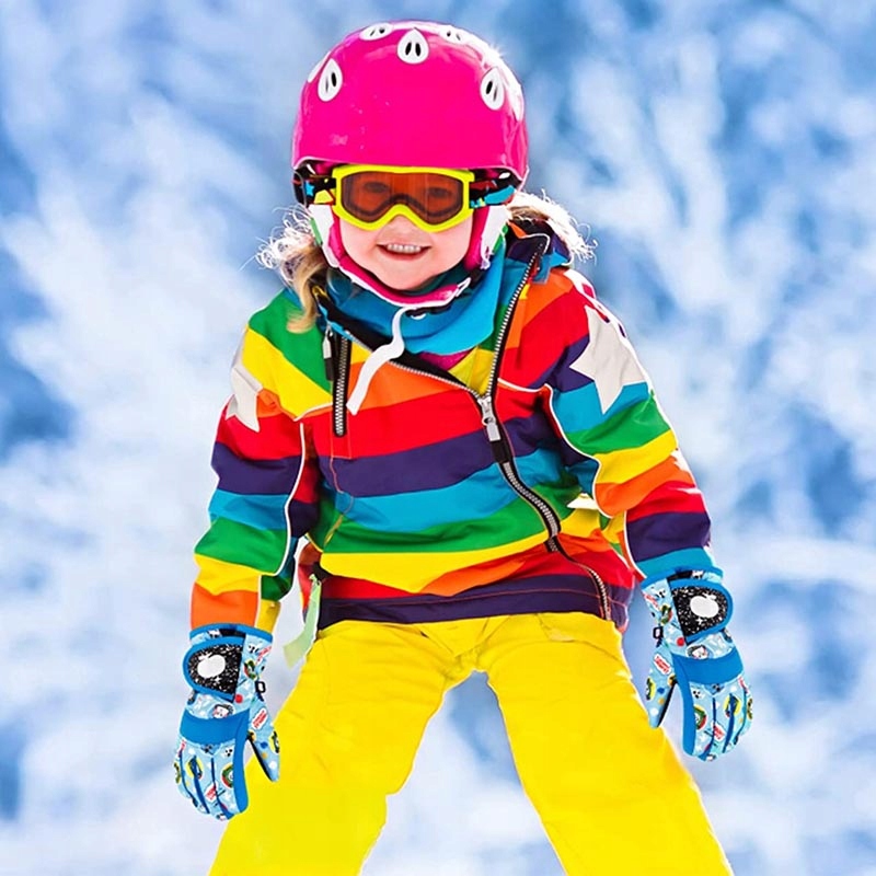 RĘKAWICZKI DZIECIĘCE NARCIARSKIE ZIMOWE NA ŚNIEG 4-7 LAT Płeć chłopcy dziewczynki unisex