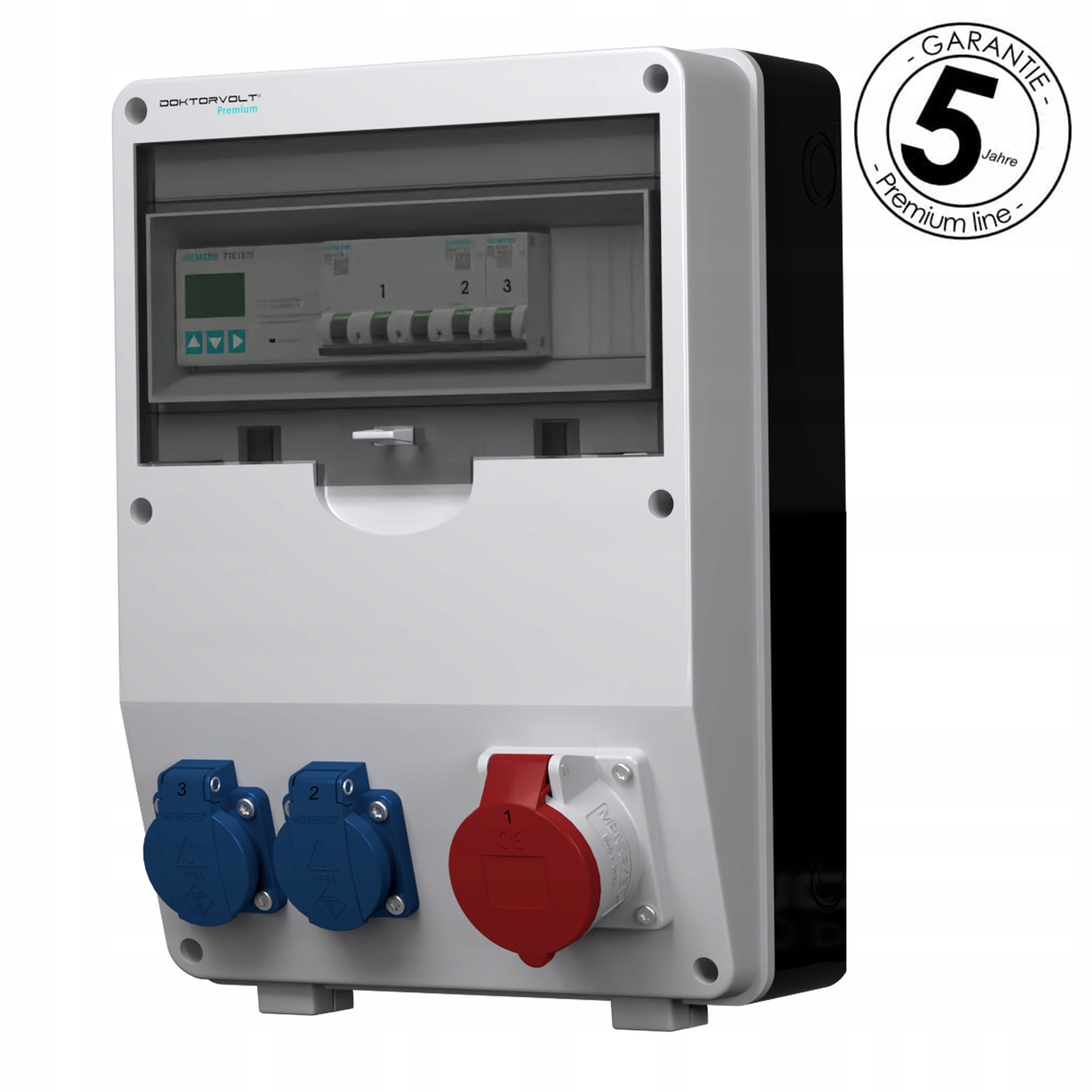 Stavebný rozvádzač s počítadlom Siemens 32A 400V, zabezpečená erbetka