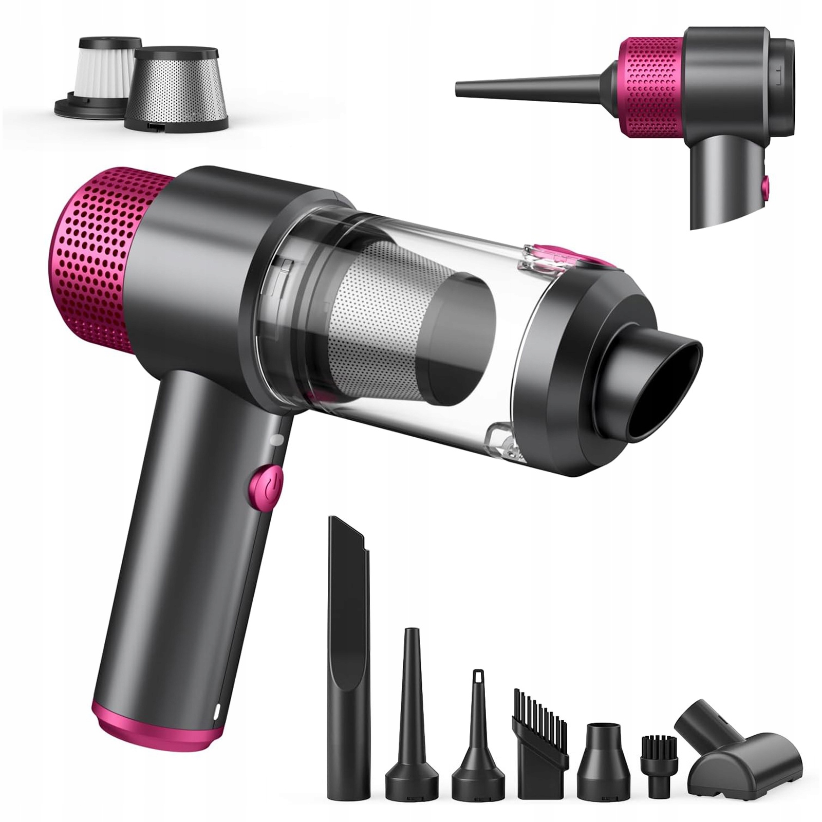 Wielofunkcyjny Odkurzacz Ręczny Samochodowy Bezprzewodowy 4W1 7000PA Mocny