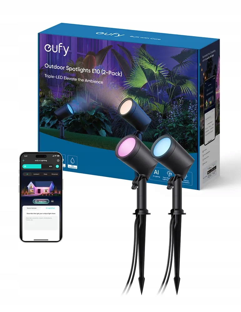Vonkajšie reflektory Eufy Outdoor Spotlights E10 Rgbww 2-pack