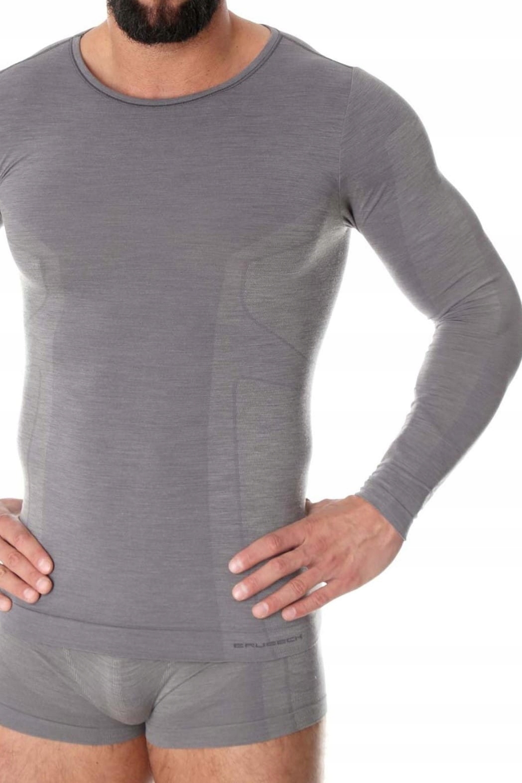 Tričko termo Brubeck Comfort Wool LS11600 šedé [Velikost L]