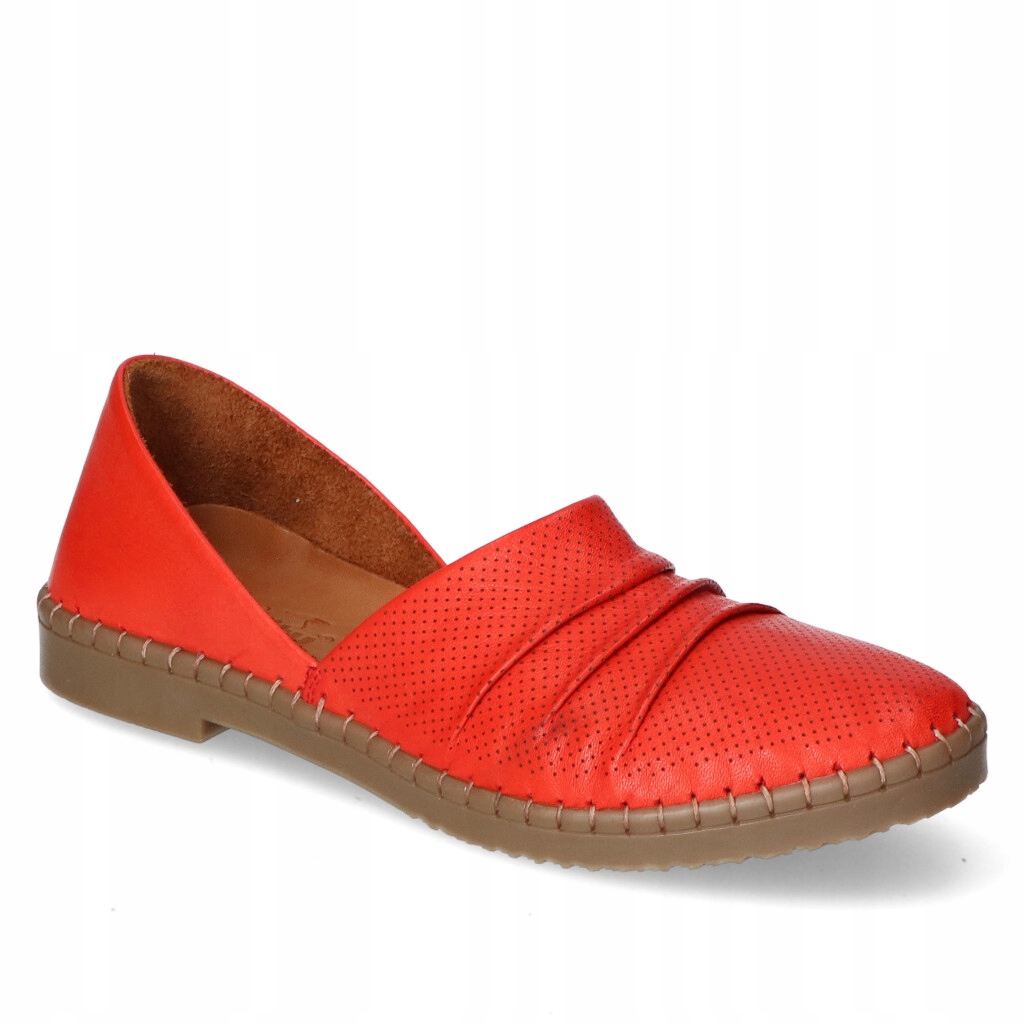 Zasouvací červené polobotky Manitu lícové