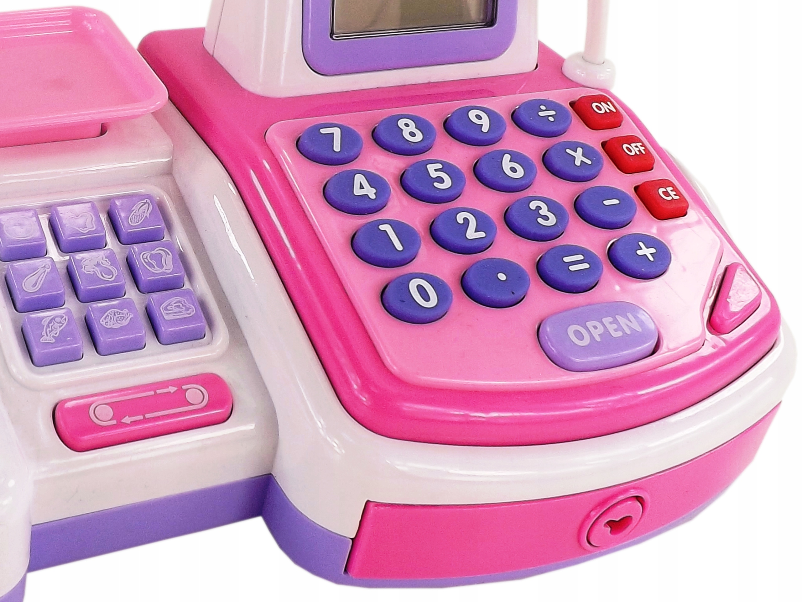 DUŻY ZESTAW KASA SKLEPOWA SENSORYCZNY CZYTNIK 5911 Materiał Papier Plastik