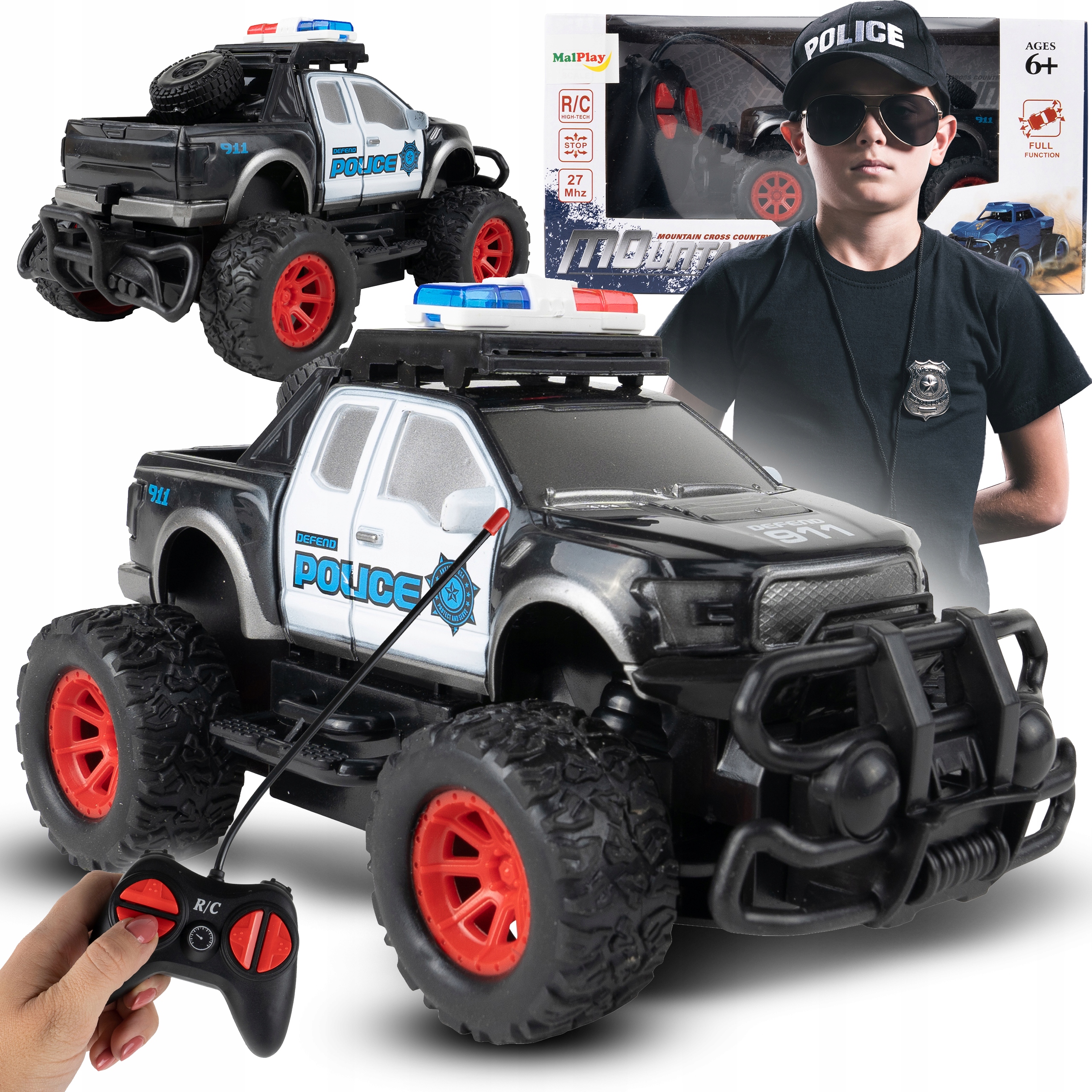 

Samochód Auto Policja Terenowy Rc Sterowany Pilot