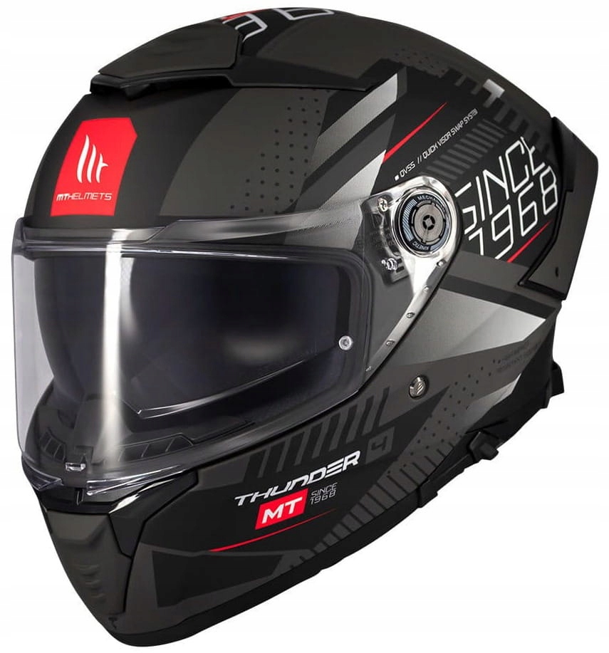 Mt Thunder 4 Sv Luminence D1 Black Grey Kask Motocyklowy Integralny Czarny