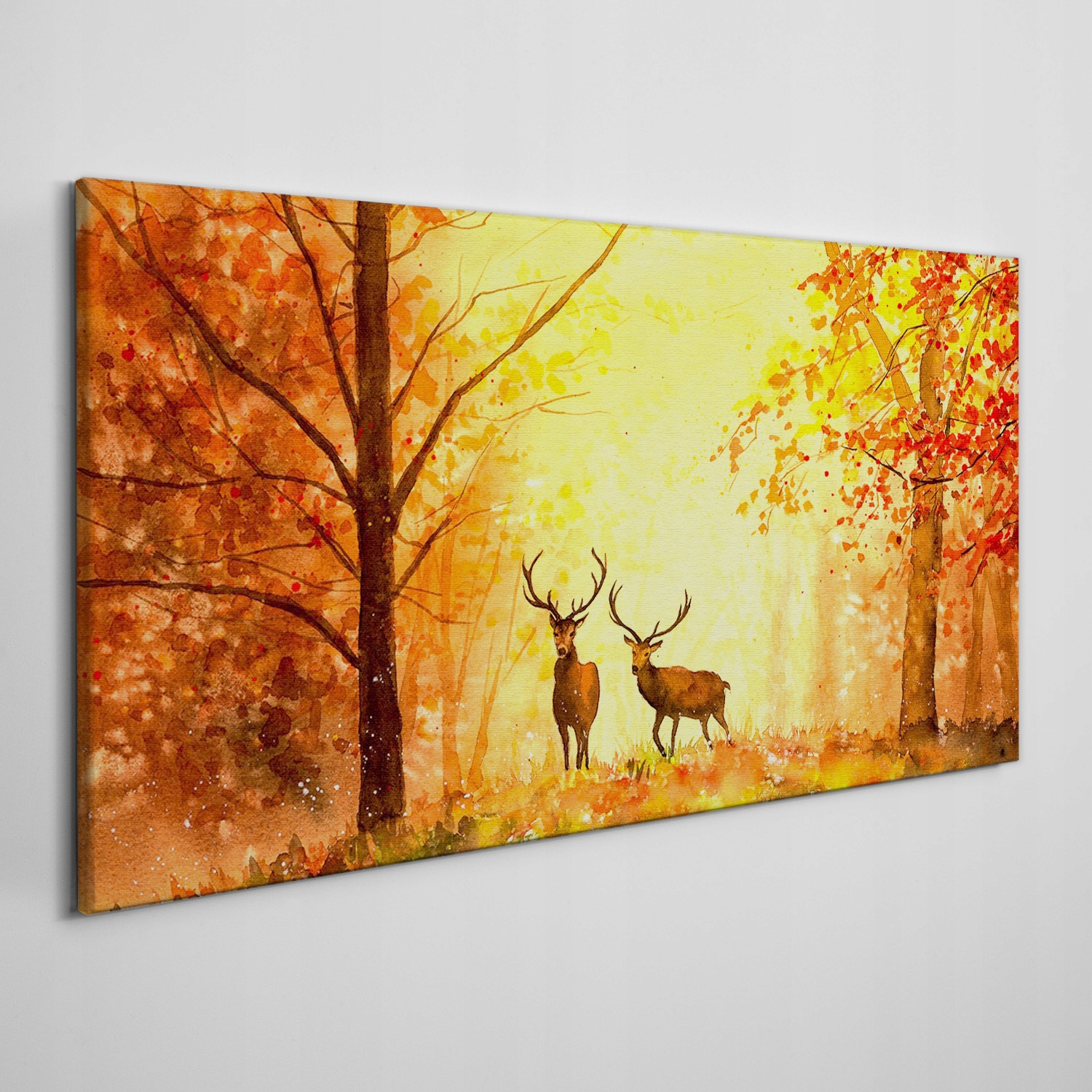 

Obraz na ramie płótno Las jesień jelenie 140x70 cm