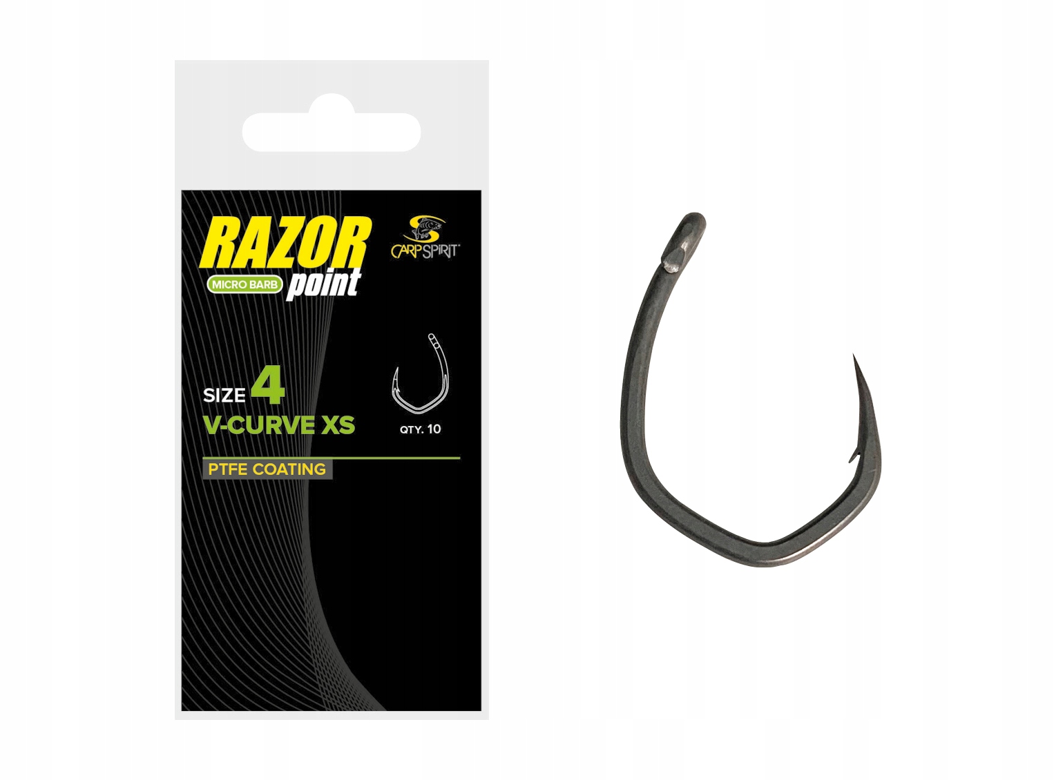 Carp Spirit Haczyki karpiowe wzmacniane Razor V-CURVE XS Nr.2