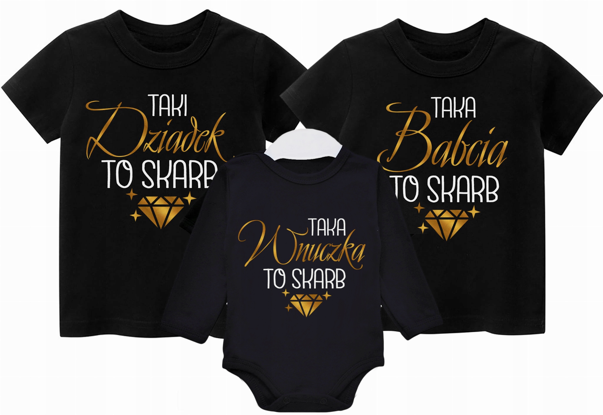 Sada 2 triček a body Babička Dědeček Vnučka dárek ke Dni babiček