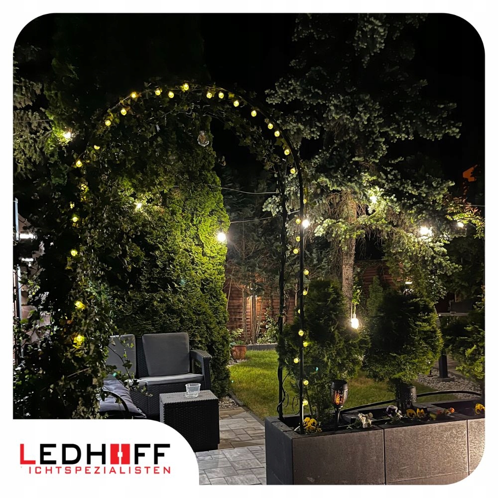 Girlanda świetlna LED Oświetlenie ogrodowe Lampki 10x żarówka 15m na taras Marka Ledhoff