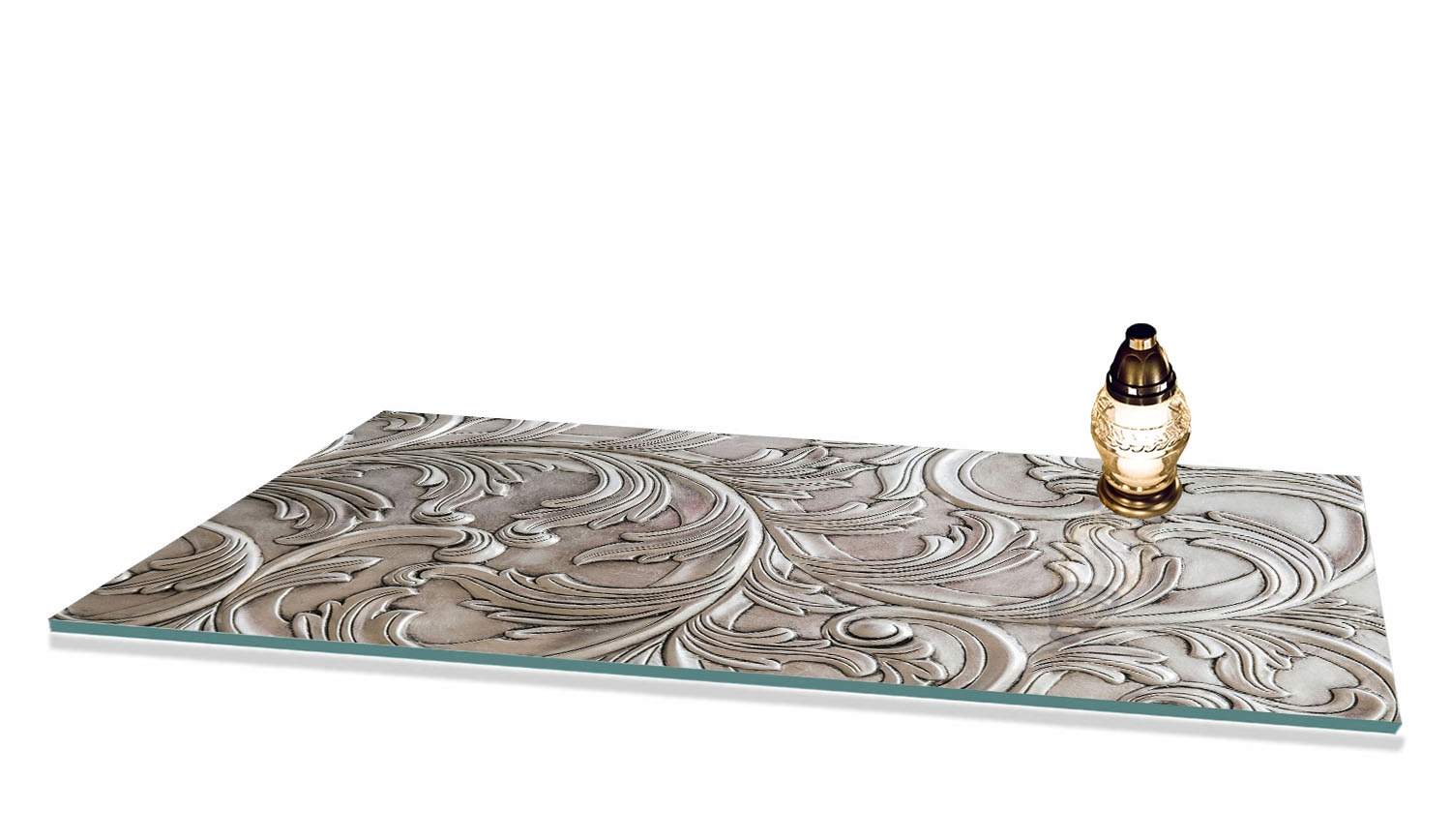 Podstavec na hřbitov tvrzené sklo na Pomník Hřbitov 90x52 cm se vzorem