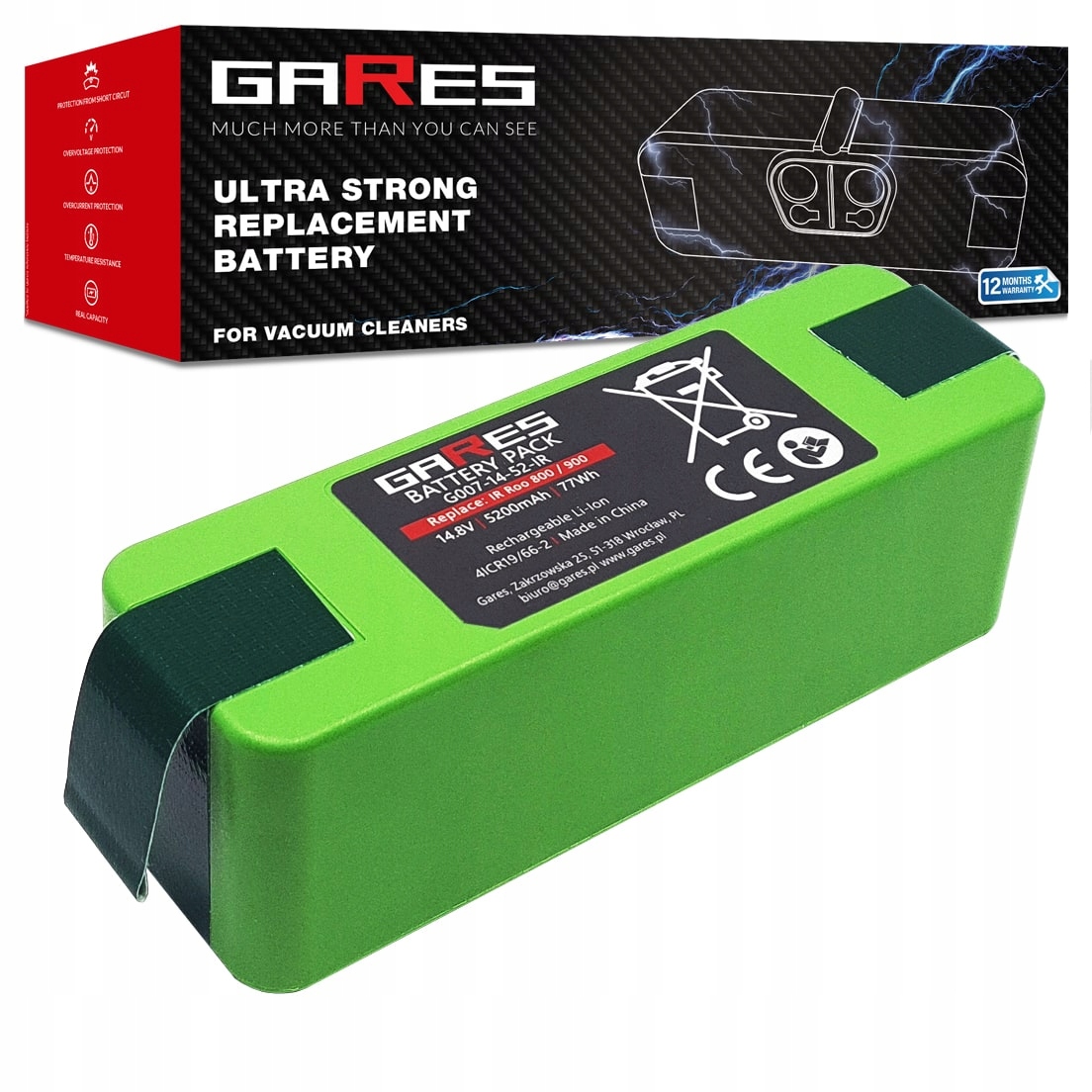 Bateria Akumulator do iRobot Roomba 800 880 866 900 980 14,8V 5200mAh 5,2Ah