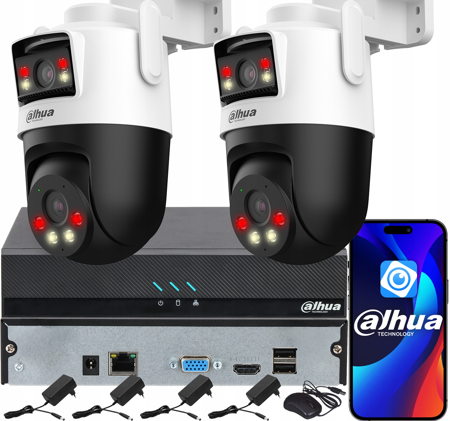 Sada na monitorovanie Dahua pre 2 kamery 5MPx P5D-5F-PV Smart Dual Light Audio