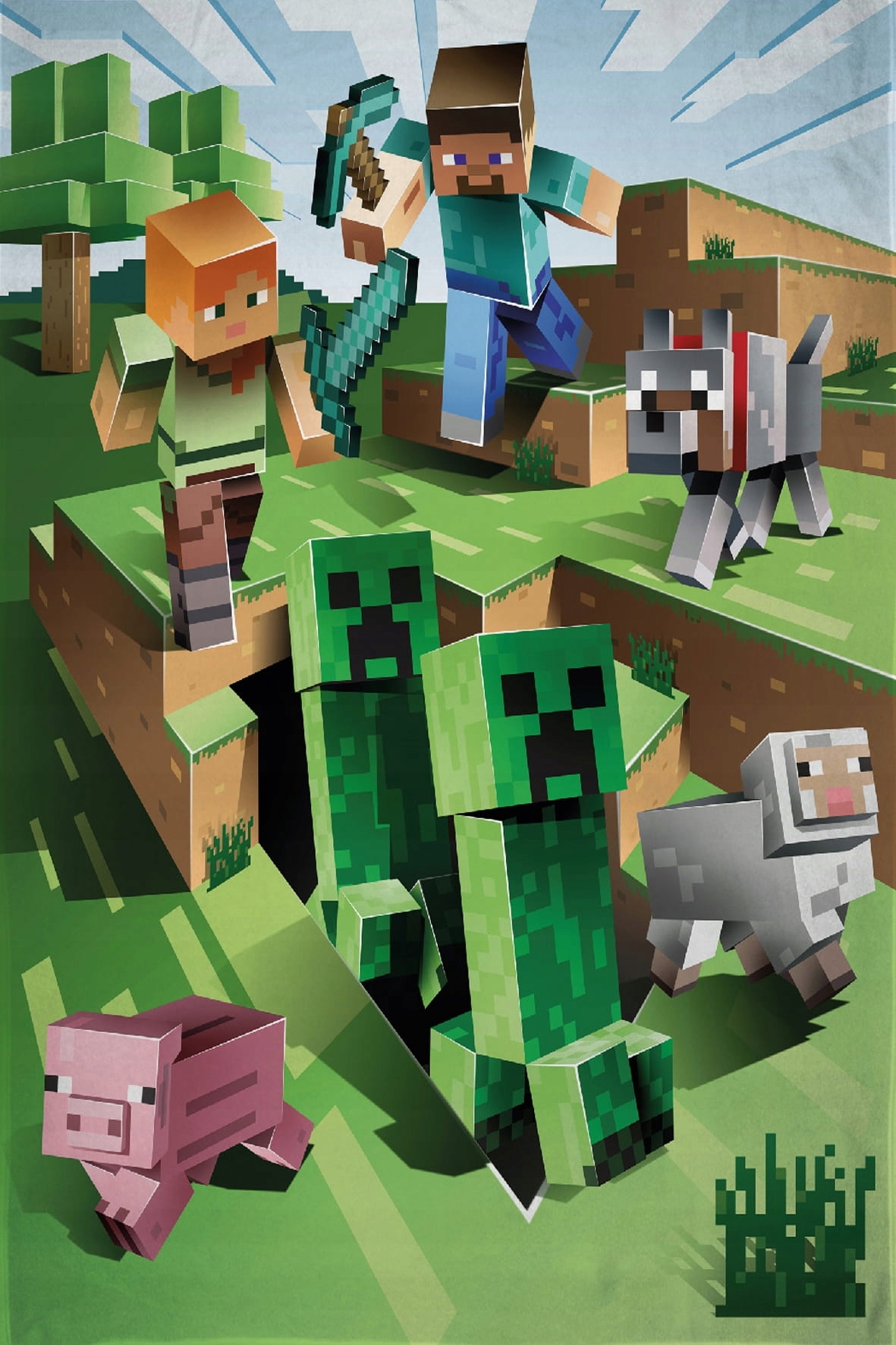 

Kocyk Minecraft 100X150 Steve And Alex Gra Klocki