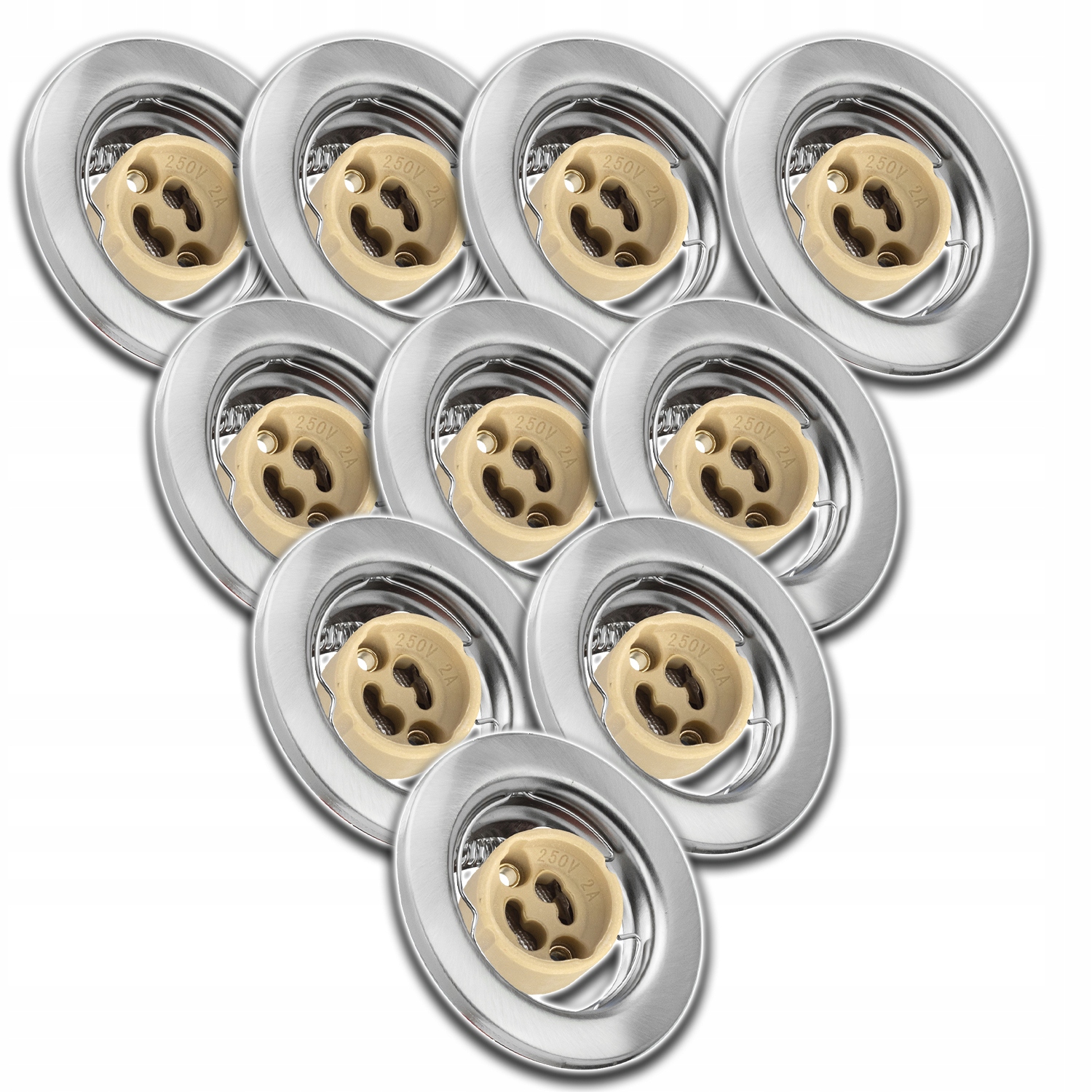 10x Stropní Svítidlo Lampička Na Žárovku GU10 Zásuvka Konektor Žárovky Kulatá