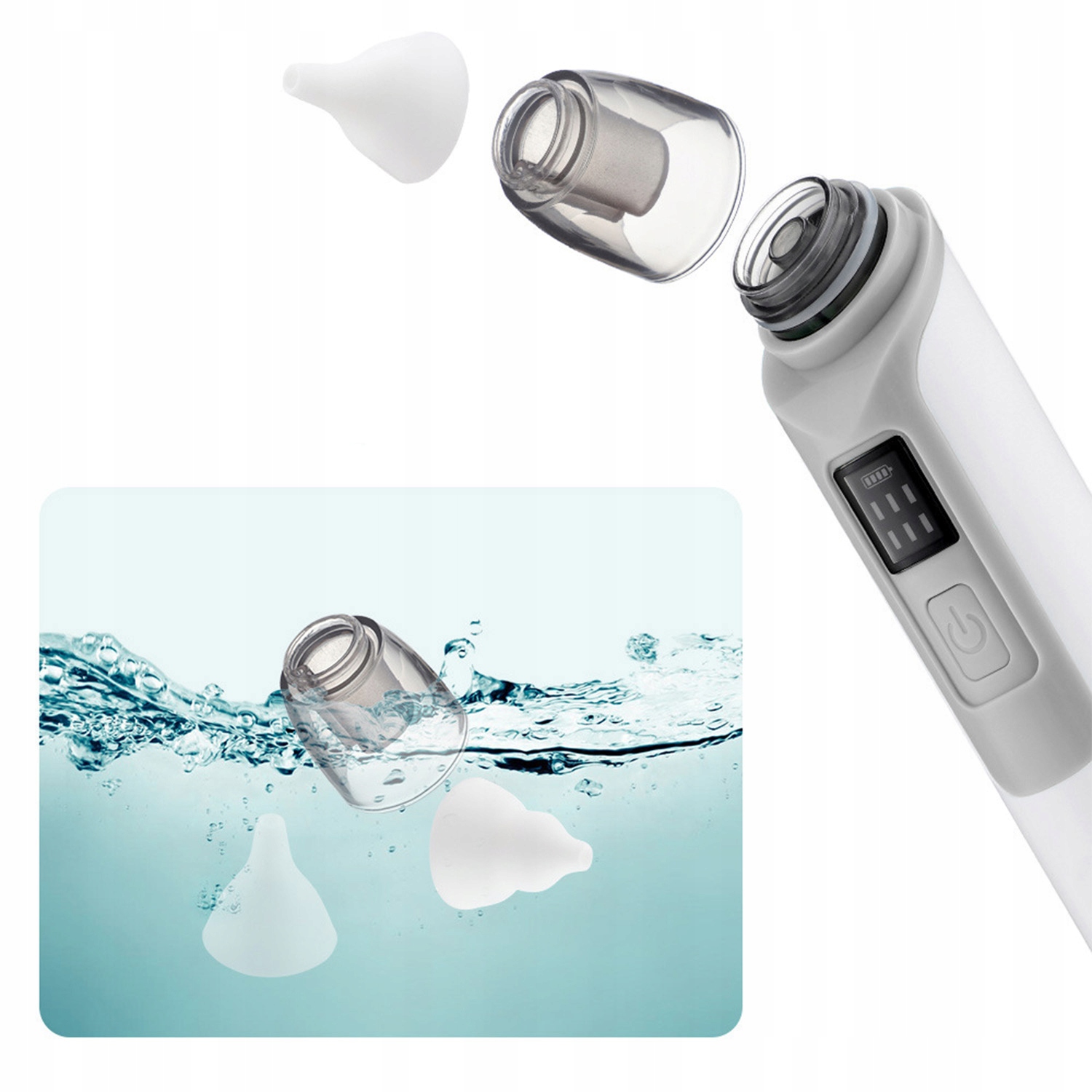 ASPIRATOR DO NOSA uszu elektryczny odkurzacz ODCIĄGACZ KATARU regulacja moc Kolor biały