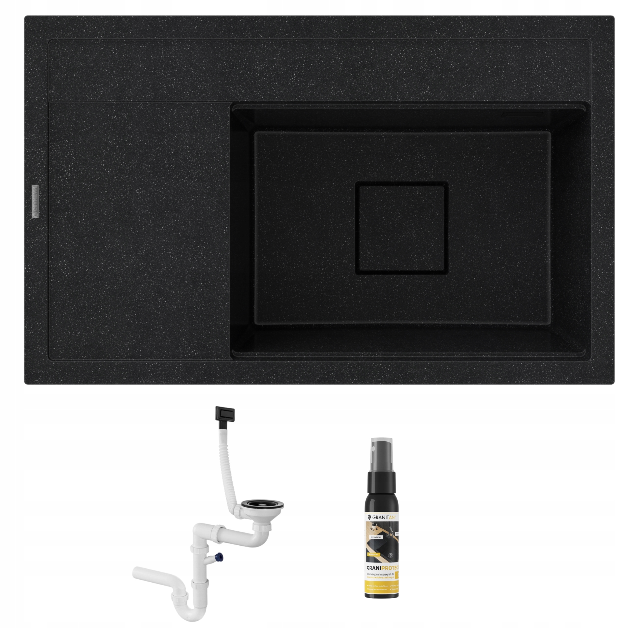 Drez rendo čierny škvrnitý pravá granitová komora moderný