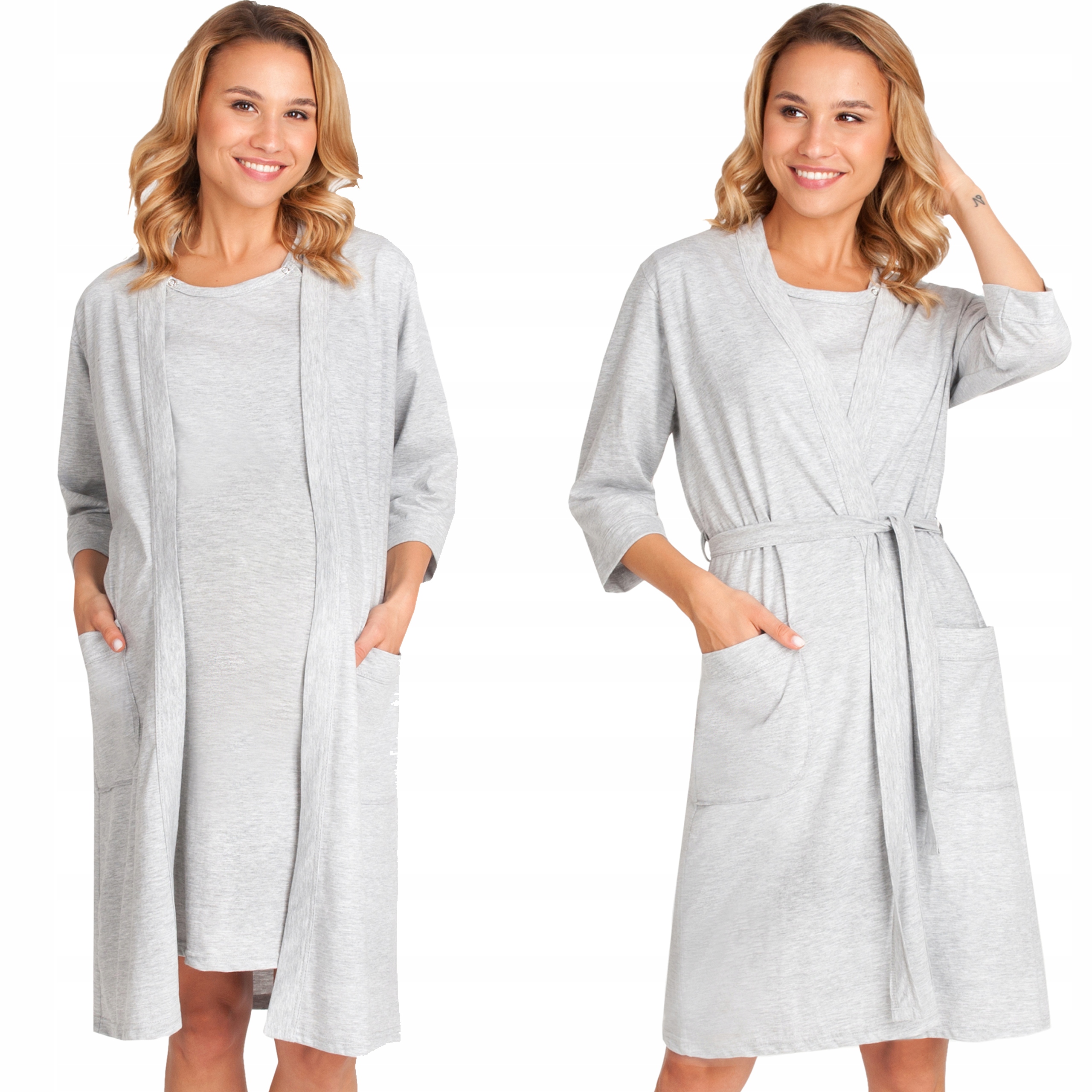 KOSZULA DO KARMIENIA SZLAFROK CIĄŻOWY KOMPLET XL Rozmiar XL