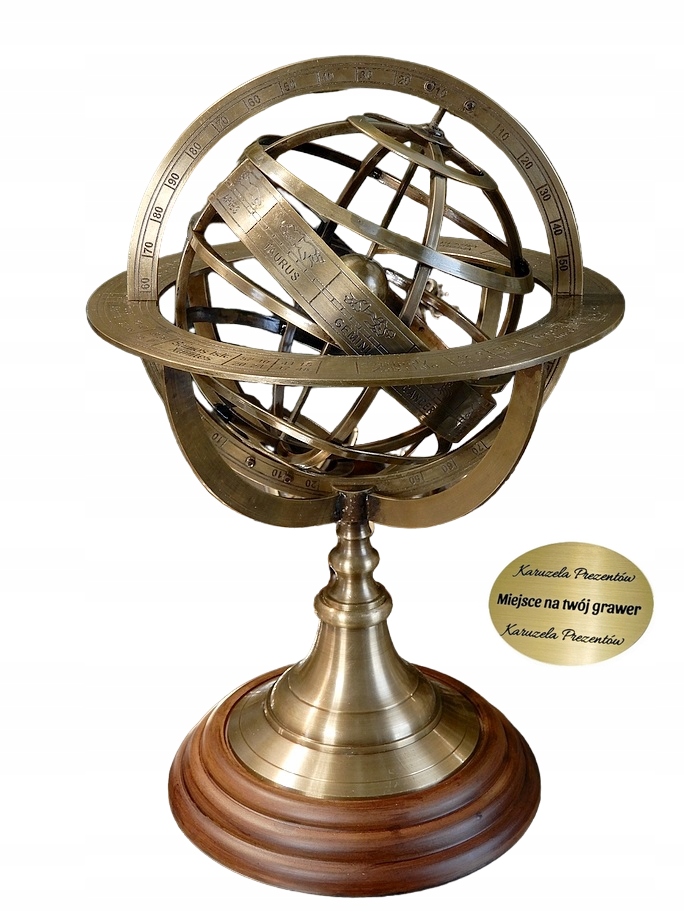 Mosadzné Sférické Astrolabium Replika Starého Prístroja Kopernika Darček